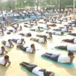 जबलपुर की मदनमहल पहाड़ी पर आकाश और वायु तत्व पर हुई योग क्रियाएँ